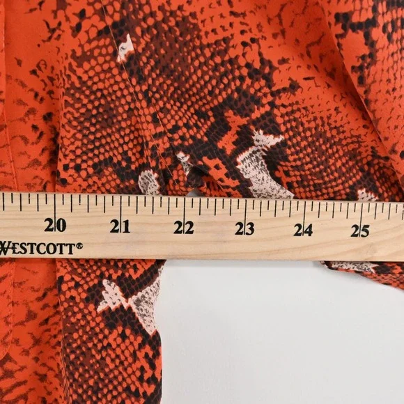 EQUIPMENT Womens Silk Top Size S Orange Snakeskin Button Dopamine Maximalist - Picture 3 of 13